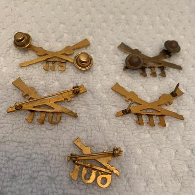 Vintage Military Pins Lot - 109 110 111 112th Infantry Eagles MP