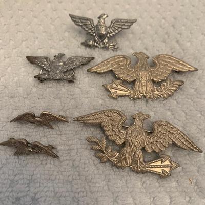 Vintage Military Pins Lot - 109 110 111 112th Infantry Eagles MP