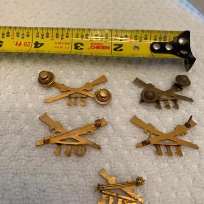 Vintage Military Pins Lot - 109 110 111 112th Infantry Eagles MP