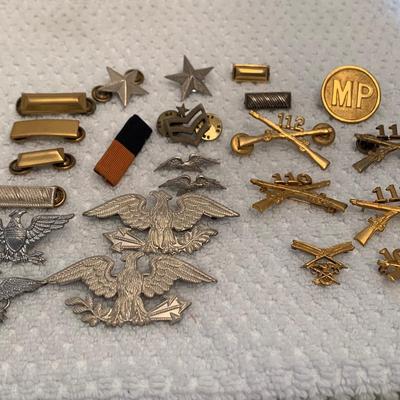 Vintage Military Pins Lot - 109 110 111 112th Infantry Eagles MP