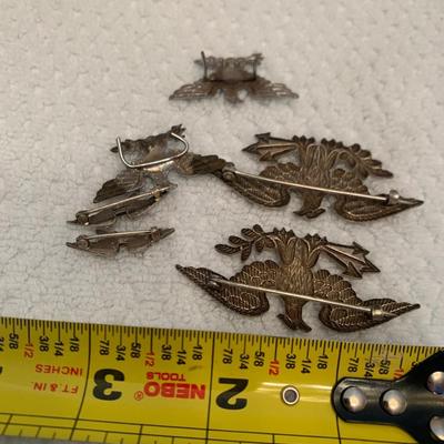 Vintage Military Pins Lot - 109 110 111 112th Infantry Eagles MP