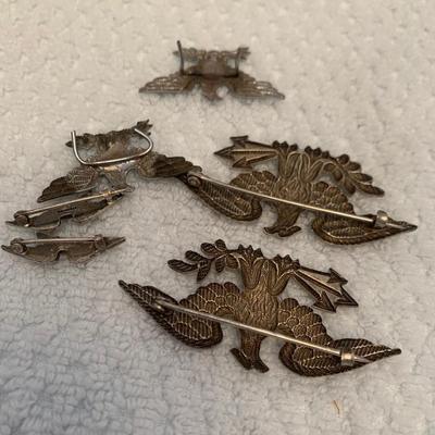 Vintage Military Pins Lot - 109 110 111 112th Infantry Eagles MP