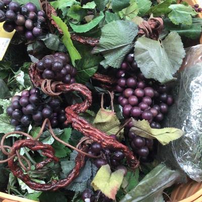 1084 Large Lot of Faux Greens & Garland