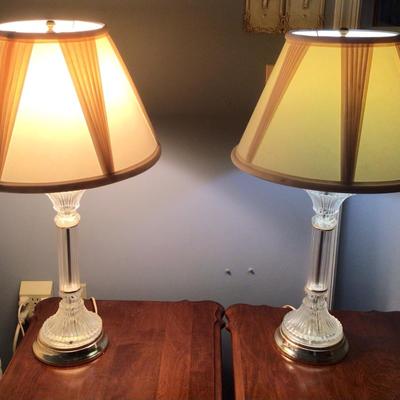 1074 Pair of Crystal Style Lamps