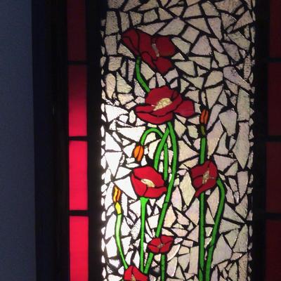 1071 Floral Mosaic Mirror with Lights