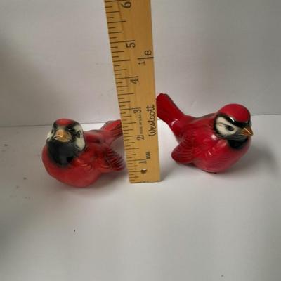 Two Goebel Germany red birds with an apple cinnamon walk Scented candle