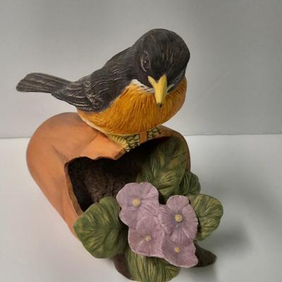 Whodunit? Spring Planting Garden themed Porcelain Bird figures