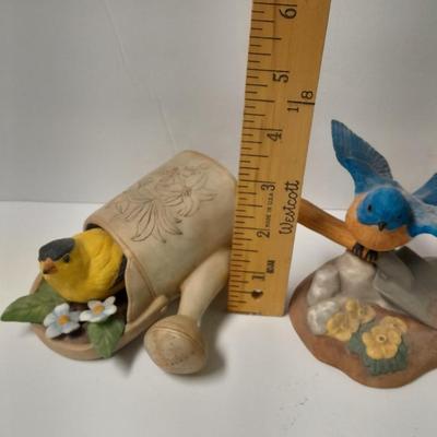 Whodunit? Spring Planting Garden themed Porcelain Bird figures