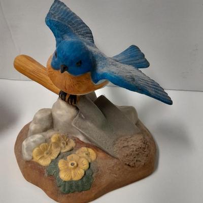 Whodunit? Spring Planting Garden themed Porcelain Bird figures