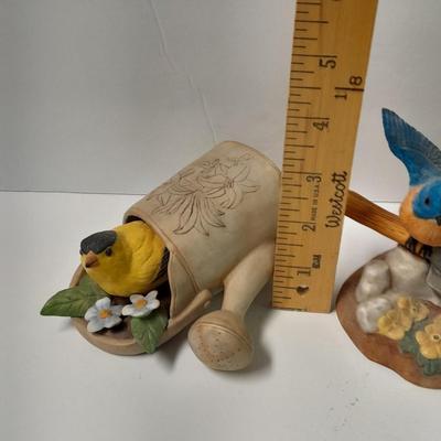 Whodunit? Spring Planting Garden themed Porcelain Bird figures