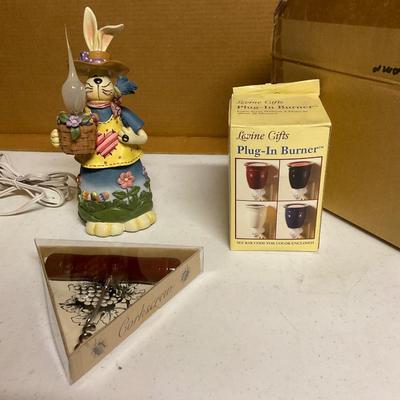 Bunny Tea Lamp, Corkscrew And Plug-In Burner