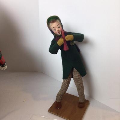 1036 Basket of Holiday Ornaments & Kimcraft Doll