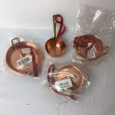 1032 Sur La Table Copper Christmas Tree Ornaments