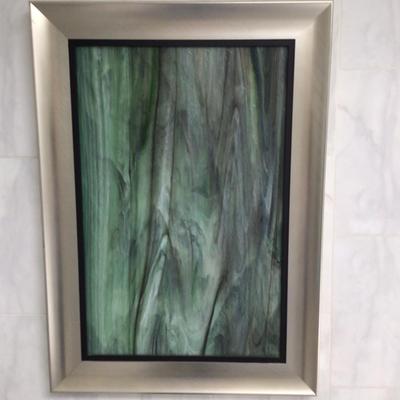 1020 Green Stained Glass & Pottery Jar