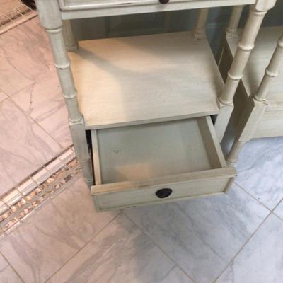 1019 White Washed Side Tables Pair