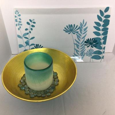 1014 Decorative Tray & Candleholder