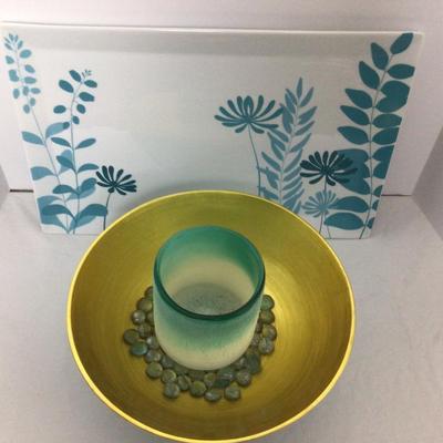1014 Decorative Tray & Candleholder