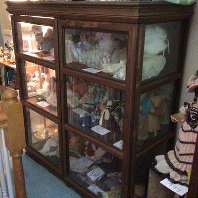 877 Large Vintage Wooden and Glass Display Cabinet