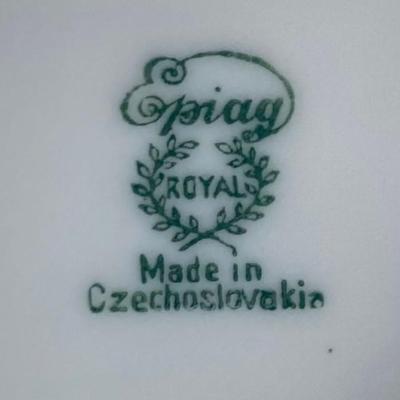Epiag Royal Czechoslavakia Sugar Bowl, Creamer And Plate