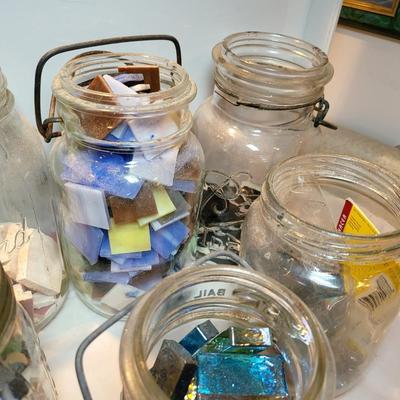 Vintage Mason Jars with Mosaic Tiles