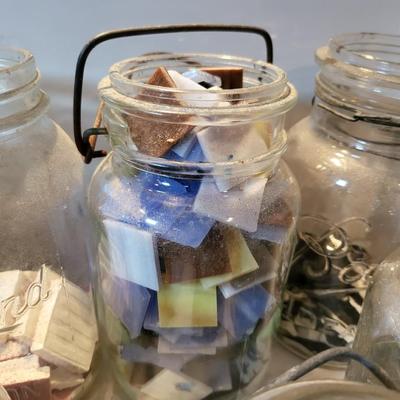 Vintage Mason Jars with Mosaic Tiles