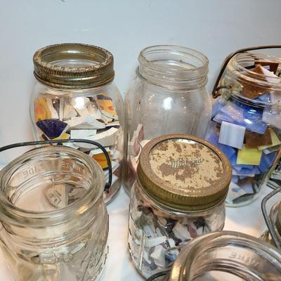 Vintage Mason Jars with Mosaic Tiles
