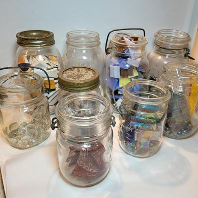 Vintage Mason Jars with Mosaic Tiles