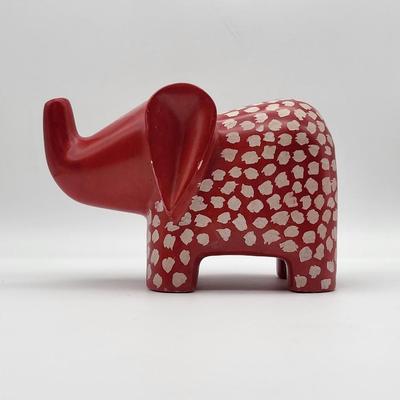 Red Soapstone Elephant