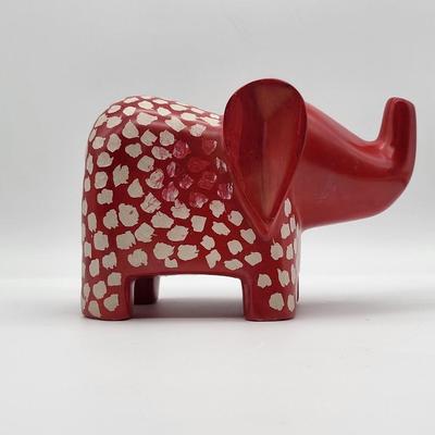 Red Soapstone Elephant