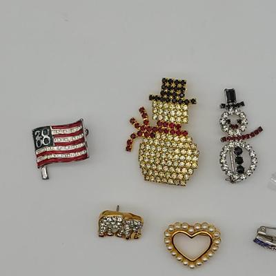 Vintage Rhinestone Pins and Others Lot