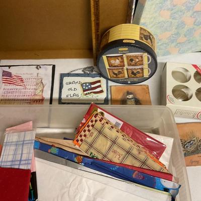 Tissue Gift Wrap, Glass Ornaments, Storage Box And plaques