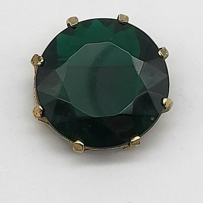 Large Teal Green Vintage Pin