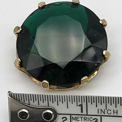 Large Teal Green Vintage Pin