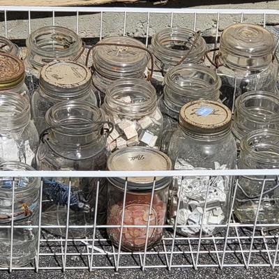 Vintage Mason Jar Lot #2 with Mosaic Art Pieces