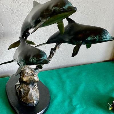 Metal Dolphin Sculpture