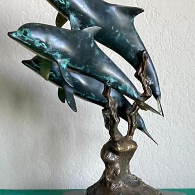 Metal Dolphin Sculpture