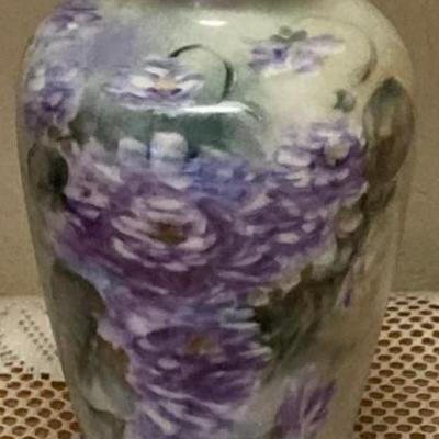 Vintage Purple And Green Vase Bavaria