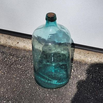 Gorgeous Blue Large Antique Bottle with Cork