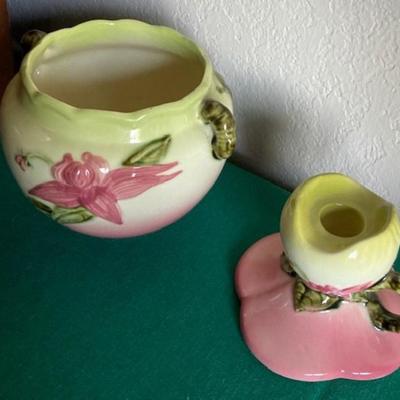 Hull Pottery Bowl And Candle Holder