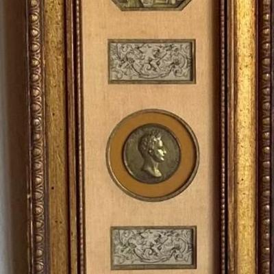 Framed Miniature Artwork And Coin By Hal Kramer Company Chicago