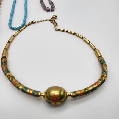 Vintage Costume Jewelry with Red Tree Pin