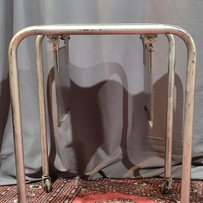 Vintage Metal Table on Casters