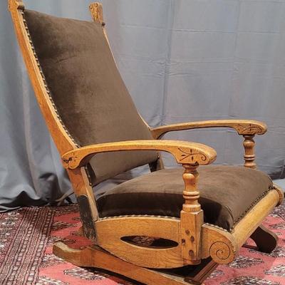 Antique Victorian Spring Loaded Rocking Chair