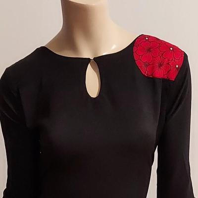 Vtg 70s Victor Costa OOAK Maxi dress Floral Chambray  AppliquÃ©s