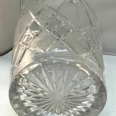 Huge High Quality cut Crystal Vase Czech Bohemian Pinwheel Tapered shape