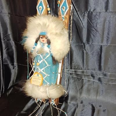 PLAINS INDIAN CRADLE BOARD WITH PAPOOSE #14/300