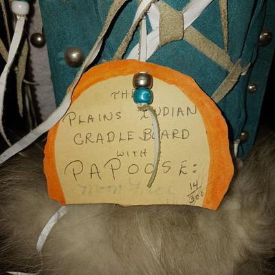 PLAINS INDIAN CRADLE BOARD WITH PAPOOSE #14/300