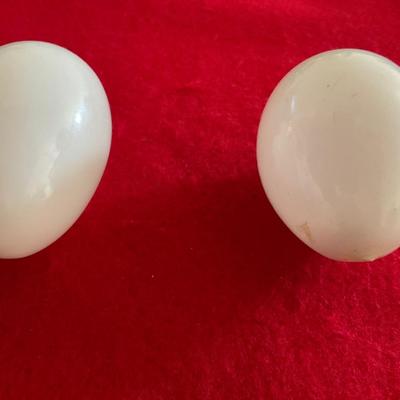 Victorian Hand Blown Milk Glass Eggs With Pontils.