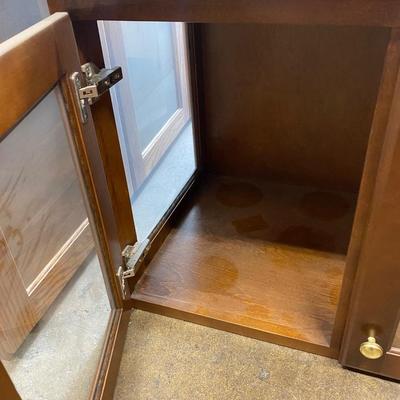 Small glass and Wood Display Cabinet Hutch