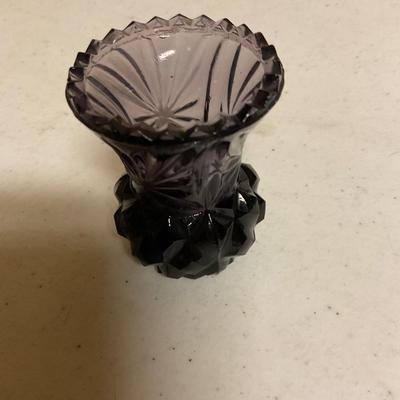 Amethyst Purple Glass Toothpick Holder
